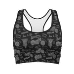 Motorcycle Quote Pattern Print Women's Sports Bra