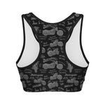 Motorcycle Quote Pattern Print Women's Sports Bra