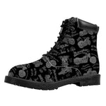 Motorcycle Quote Pattern Print Work Boots