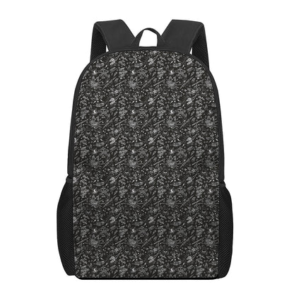 Motorcycle Words Pattern Print 17 Inch Backpack