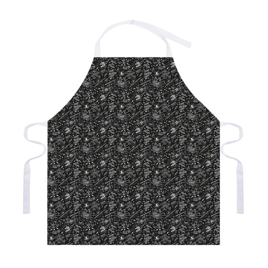Motorcycle Words Pattern Print Adjustable Apron