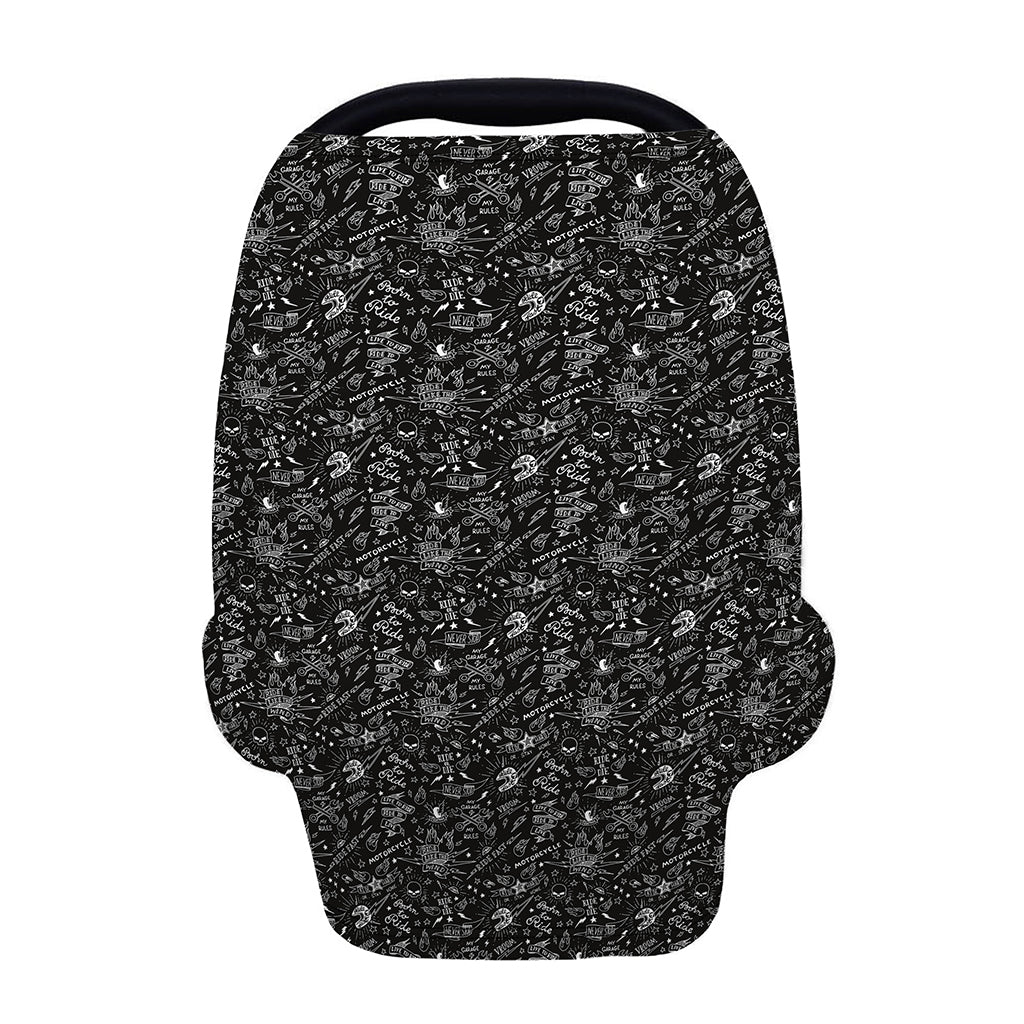 Motorcycle Words Pattern Print Baby Seat Cover