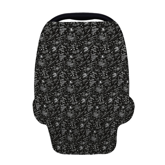 Motorcycle Words Pattern Print Baby Seat Cover