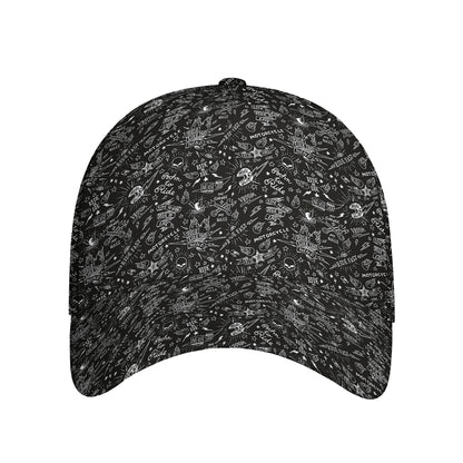 Motorcycle Words Pattern Print Baseball Cap