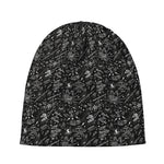 Motorcycle Words Pattern Print Beanie