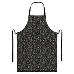 Motorcycle Words Pattern Print Bib Apron With Pocket
