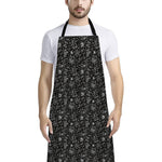 Motorcycle Words Pattern Print Bib Apron With Pocket