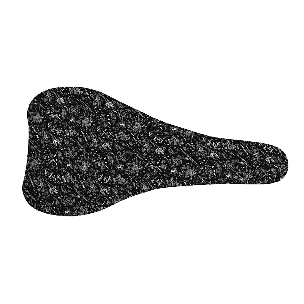 Motorcycle Words Pattern Print Bicycle Seat Cover