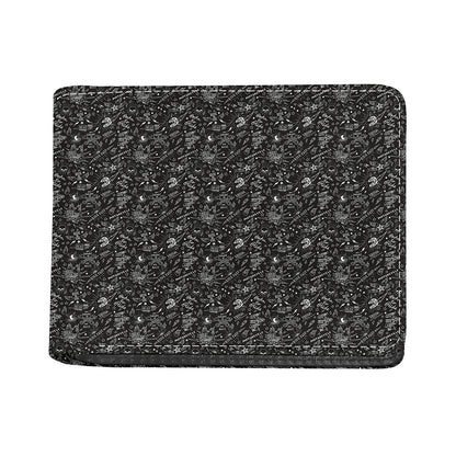 Motorcycle Words Pattern Print Bifold Wallet