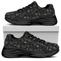 Motorcycle Words Pattern Print Black Chunky Shoes