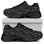 Motorcycle Words Pattern Print Black Chunky Shoes