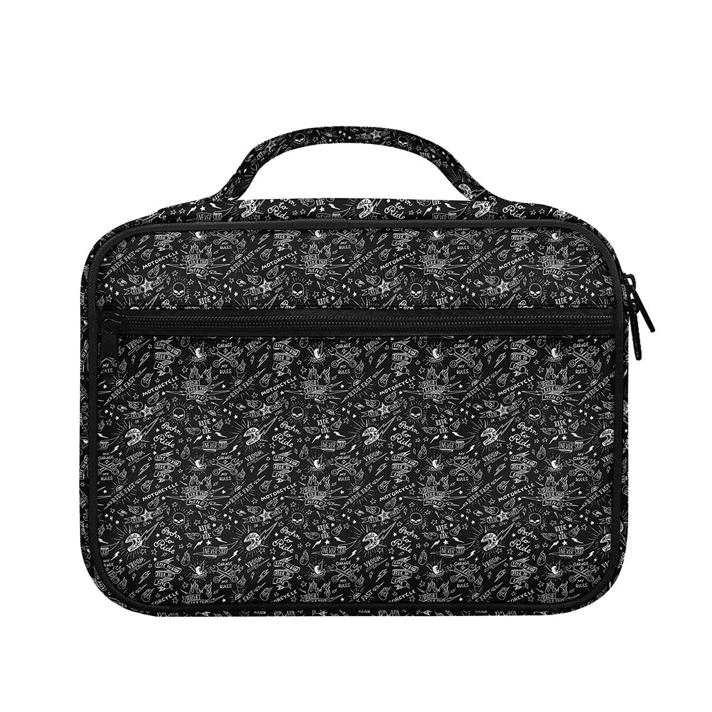 Motorcycle Words Pattern Print Briefcase Bible Bag