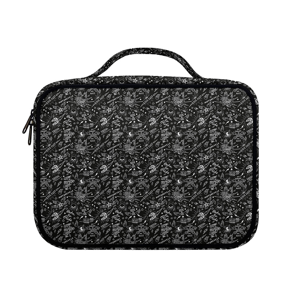 Motorcycle Words Pattern Print Briefcase Bible Bag