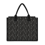 Motorcycle Words Pattern Print Canvas Tote Bag