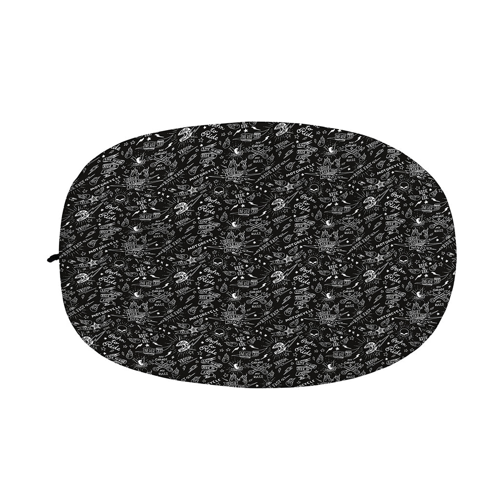 Motorcycle Words Pattern Print Car Side Mirror Covers