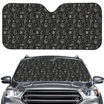 Motorcycle Words Pattern Print Car Windshield Sun Shade