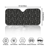 Motorcycle Words Pattern Print Car Windshield Sun Shade
