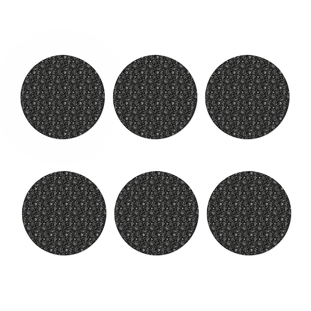 Motorcycle Words Pattern Print Coaster Set