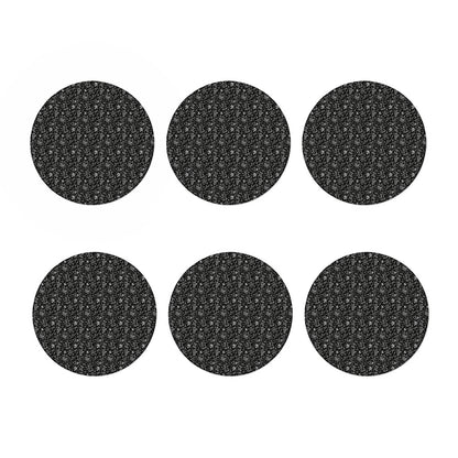 Motorcycle Words Pattern Print Coaster Set