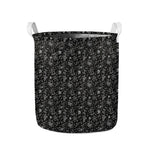 Motorcycle Words Pattern Print Collapsible Laundry Basket