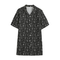 Motorcycle Words Pattern Print Cotton Hawaiian Shirt