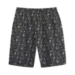 Motorcycle Words Pattern Print Cotton Shorts