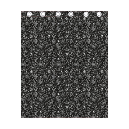 Motorcycle Words Pattern Print Curtain