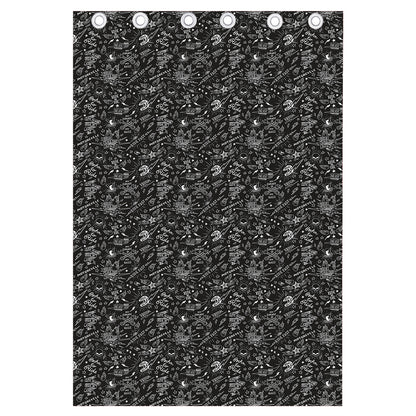 Motorcycle Words Pattern Print Curtain