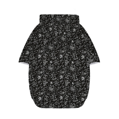 Motorcycle Words Pattern Print Dog Zip Up Hoodie