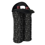 Motorcycle Words Pattern Print Double Neoprene Wine Tote