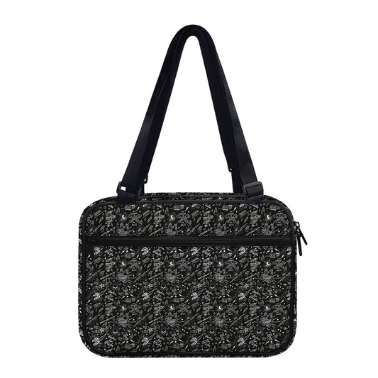 Motorcycle Words Pattern Print Double Strap Bible Bag