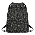 Motorcycle Words Pattern Print Drawstring Backpack