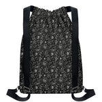Motorcycle Words Pattern Print Drawstring Backpack