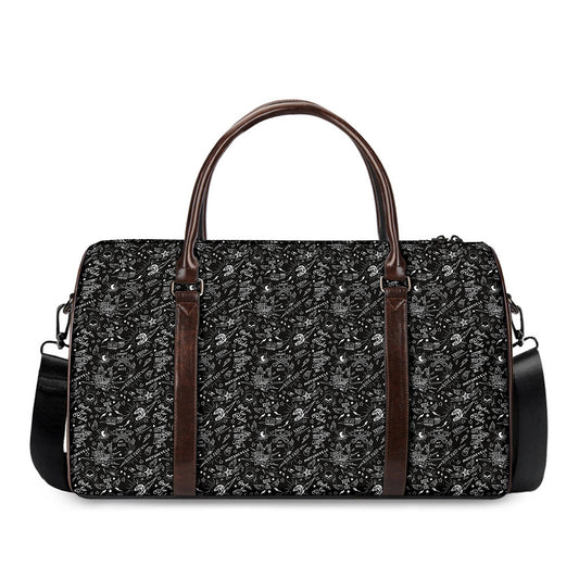 Motorcycle Words Pattern Print Duffle Bag