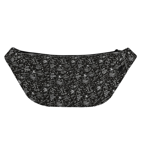 Motorcycle Words Pattern Print Fanny Pack