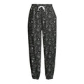 Motorcycle Words Pattern Print Fleece Lined Knit Pants