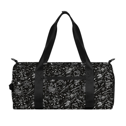 Motorcycle Words Pattern Print Gym Bag