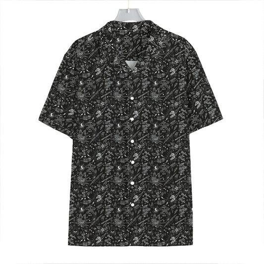 Motorcycle Words Pattern Print Hawaiian Shirt