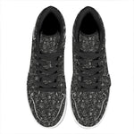 Motorcycle Words Pattern Print High Top Leather Sneakers