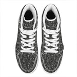 Motorcycle Words Pattern Print High Top Leather Sneakers
