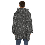 Motorcycle Words Pattern Print Hoodie Blanket