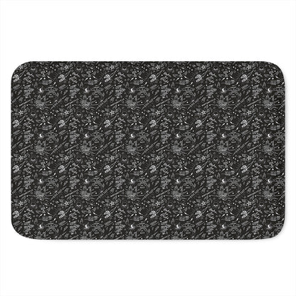Motorcycle Words Pattern Print Indoor Door Mat