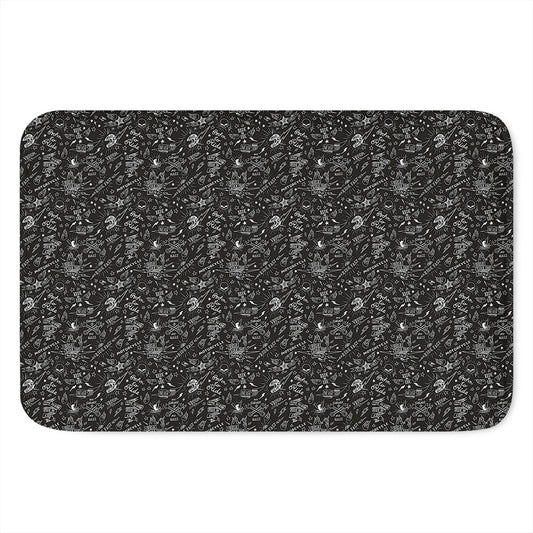 Motorcycle Words Pattern Print Indoor Door Mat