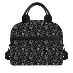 Motorcycle Words Pattern Print Insulated Lunch Bag