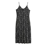 Motorcycle Words Pattern Print Jersey Midi Cami Dress