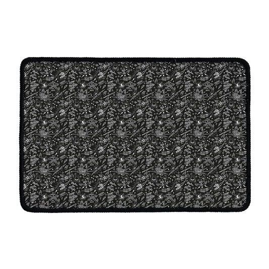 Motorcycle Words Pattern Print Kitchen Mat