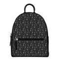 Motorcycle Words Pattern Print Leather Backpack
