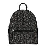 Motorcycle Words Pattern Print Leather Backpack