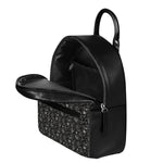 Motorcycle Words Pattern Print Leather Backpack