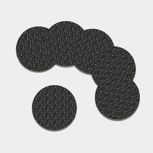 Motorcycle Words Pattern Print Leather Coaster Set